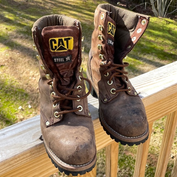 Caterpillar Mens LOGGER  Steel Toe Brown Leather Boots Size 7 main image 10